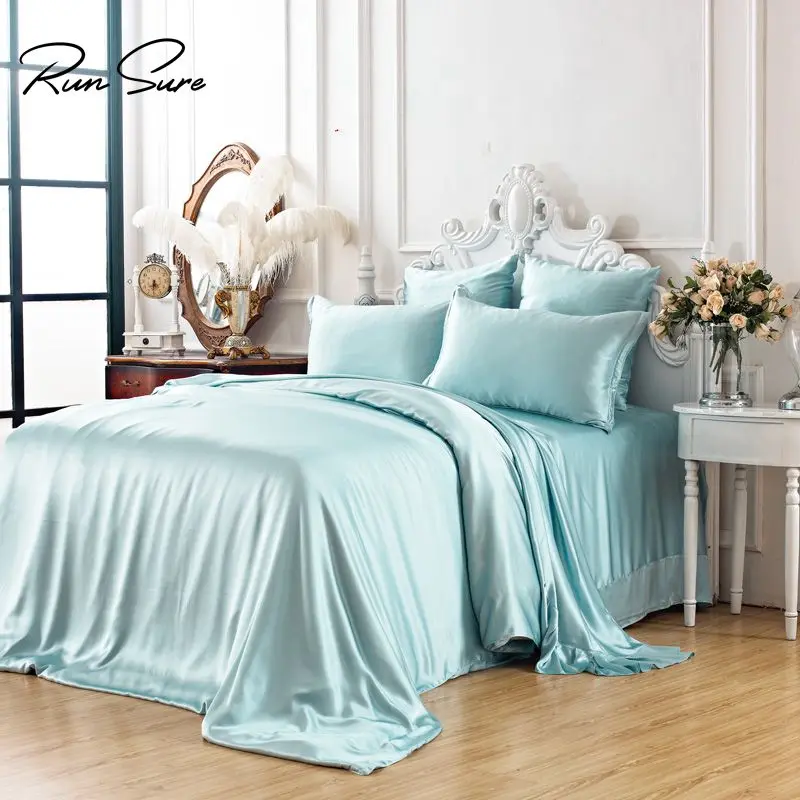 Nobel quality king/queen size chiffon silk beddings fabric set comforter set silk chinese bed sheets