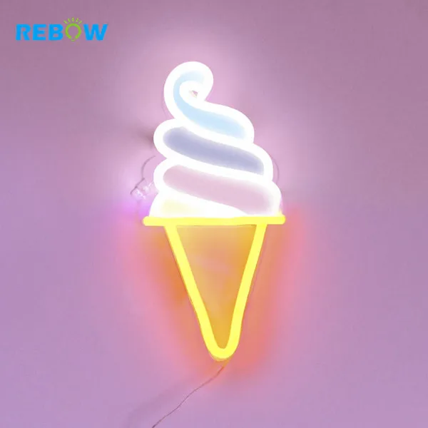 Rebow Drop shipping In stock 12V Electronic Letters Decorative Decoration Custom Neon Sign