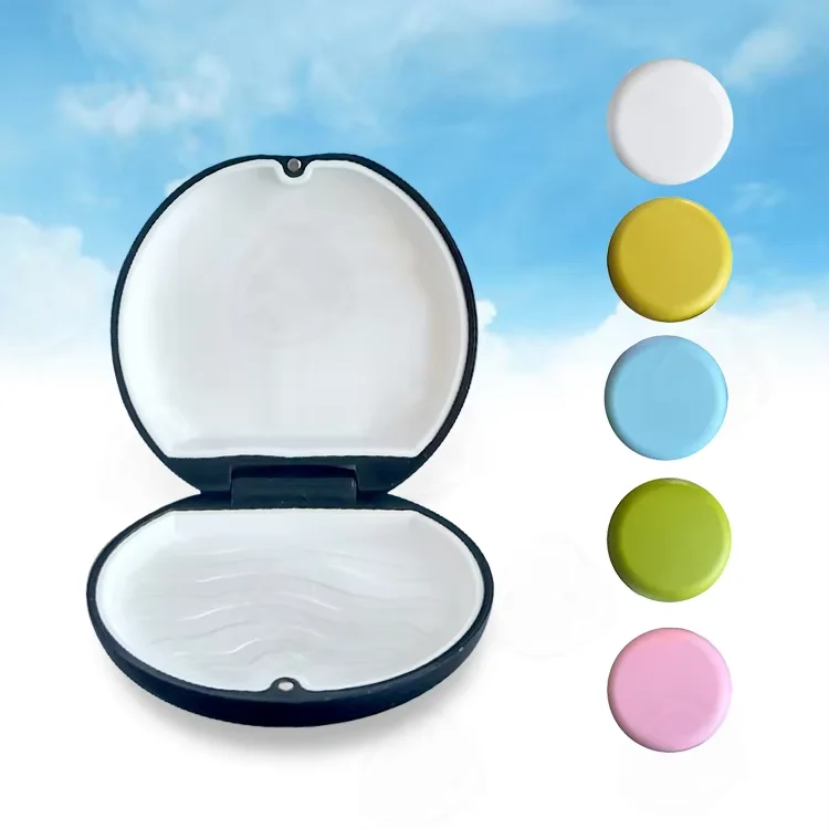 Invisible Plastic Denture Storage Box round Silicon Dental Tray Concealed Dental Equipment Organizer