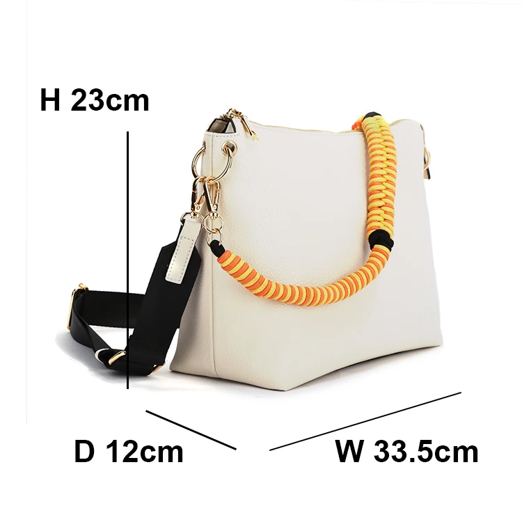 Global Supply Chain Custom Manufacture #C10 Pu Leather Trendy Elegant Lady Shoulder Crossbody Bag For Men Women With Woven Strap