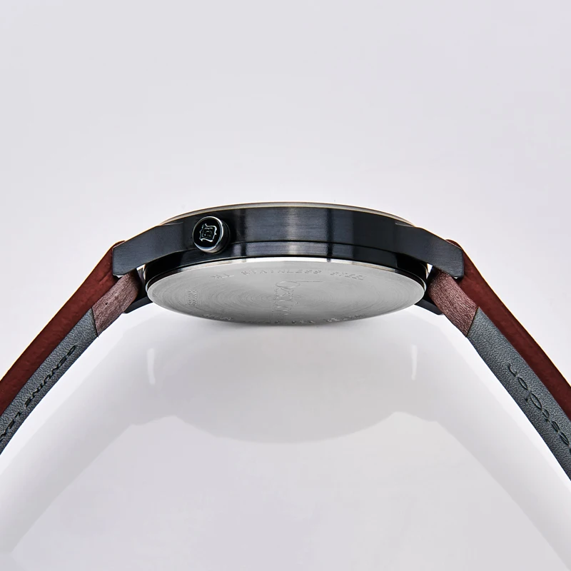 High quality minimalist mens genuine leather strap japan quartz movement custom logo brand watches