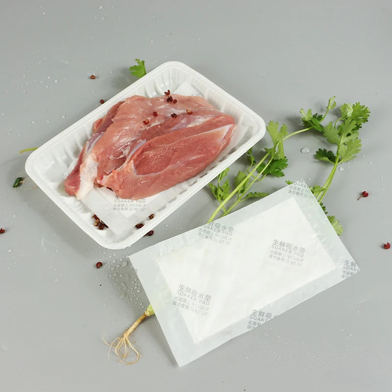 Super absorbent polymer meat packaging blood water spill absorbent pad