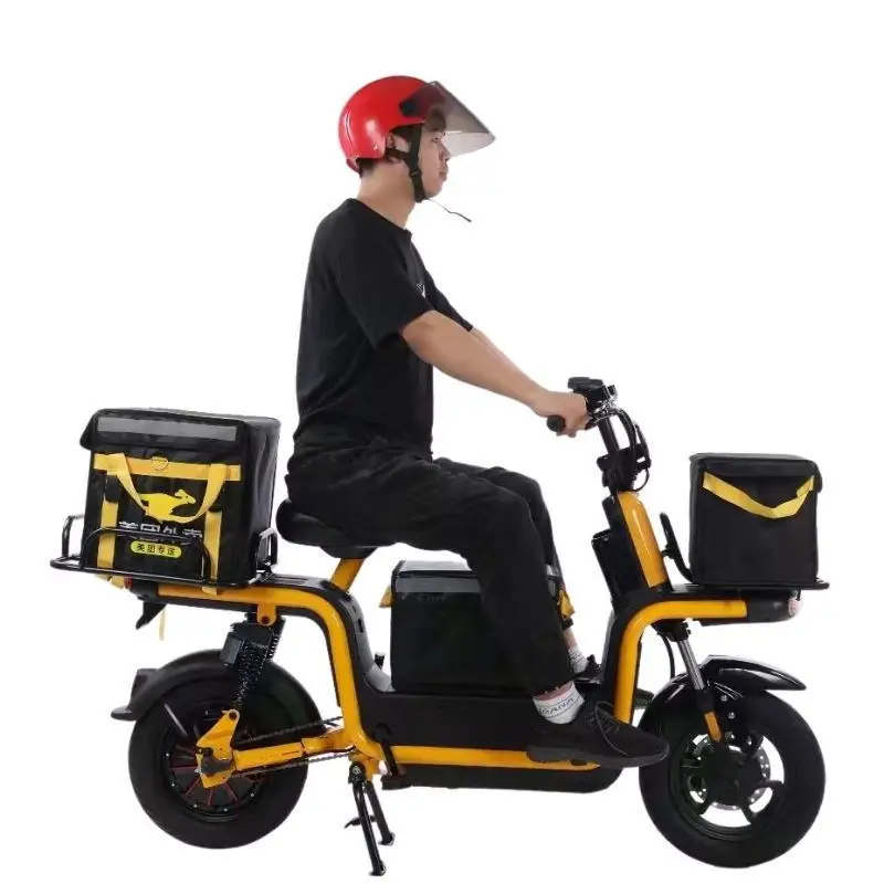 Delivery Bike 12+30ah/48v Double Lithium Batteries 350w Motor Disc Brakes Hydraulic Suspension Front Fork Electric Food Bike