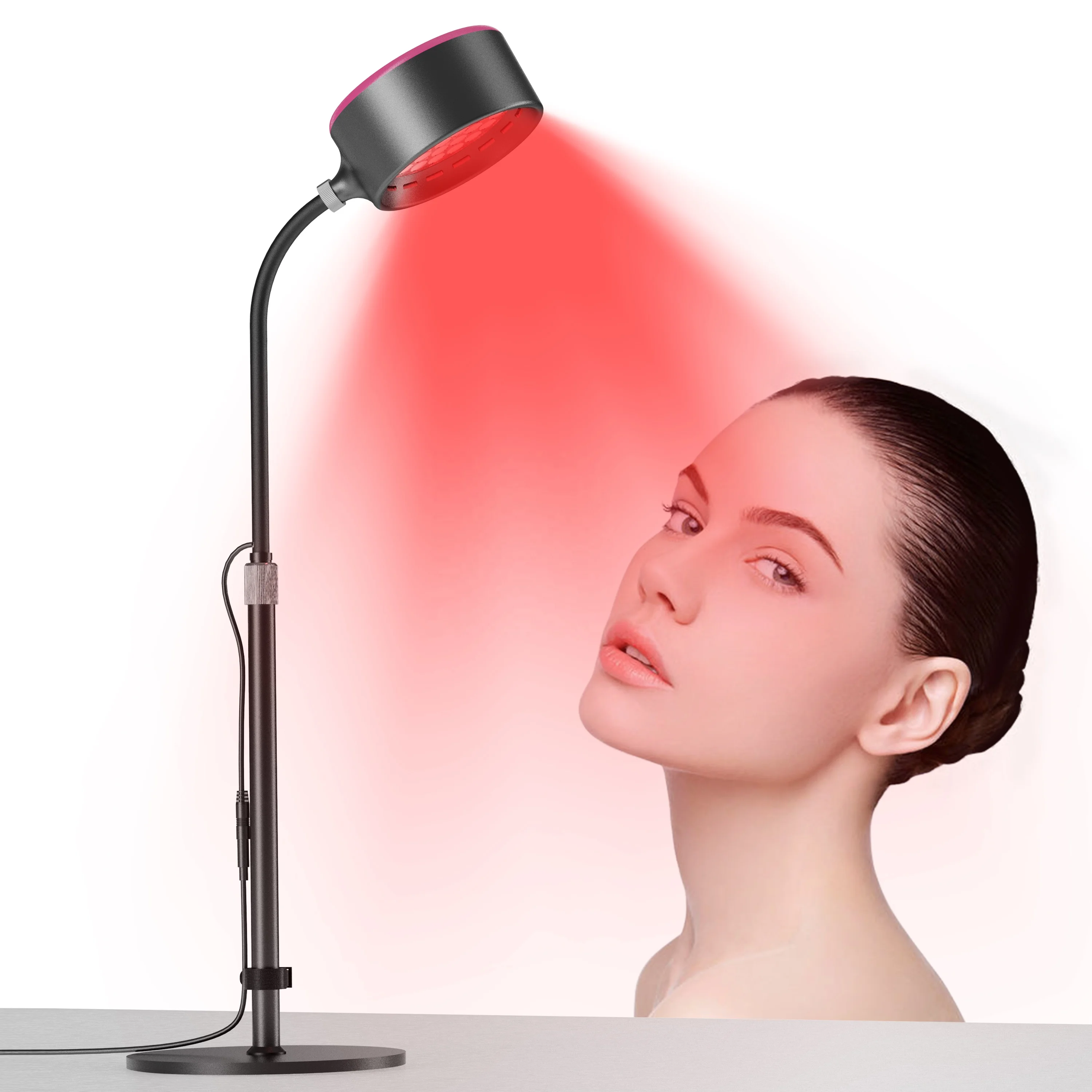 Factory Supply Infrared Red Heat Therapy Light Therapeutic Lamp Floor Stand Pain Relief With Adjustable Bracket And Gooseneck