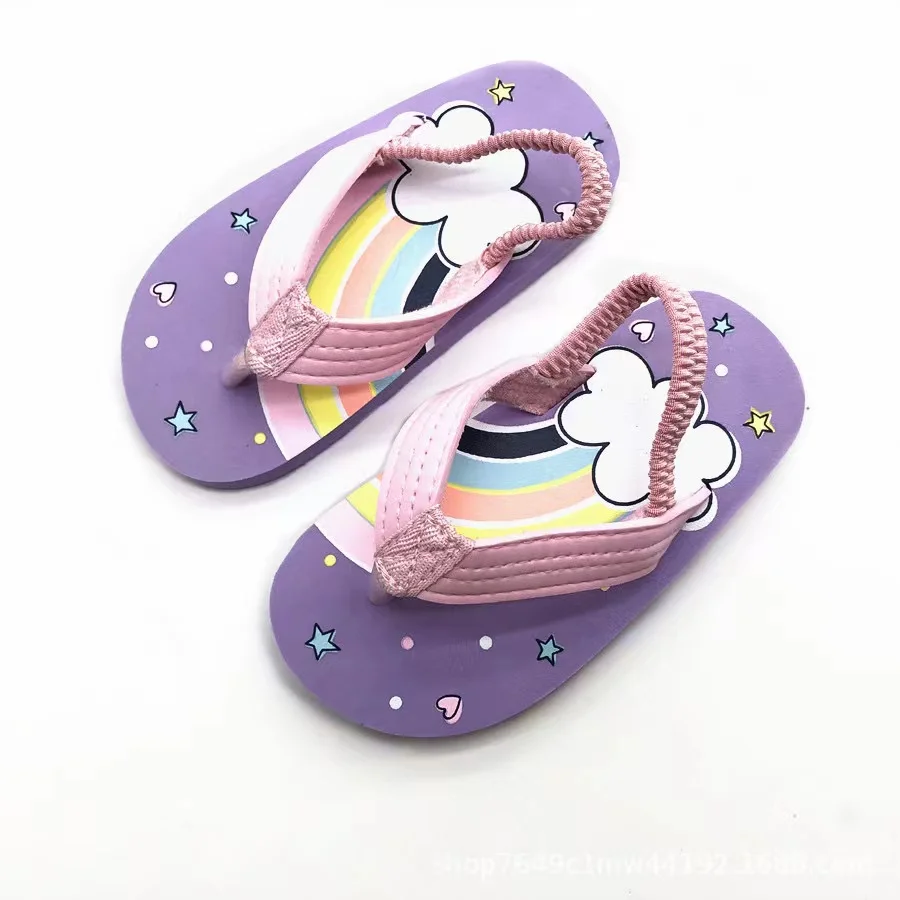 Wholesale Summer Children Beach Sandals Shoes Cartoon Print Flip Flop Slippers For Kids