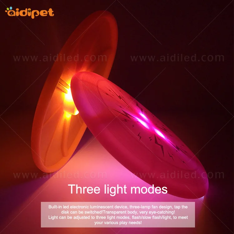 
Luminous Light up Led Flying Disc for Pet Dog Play Eco-friendly Silicone Flashing Dog Pet Disc Flying 