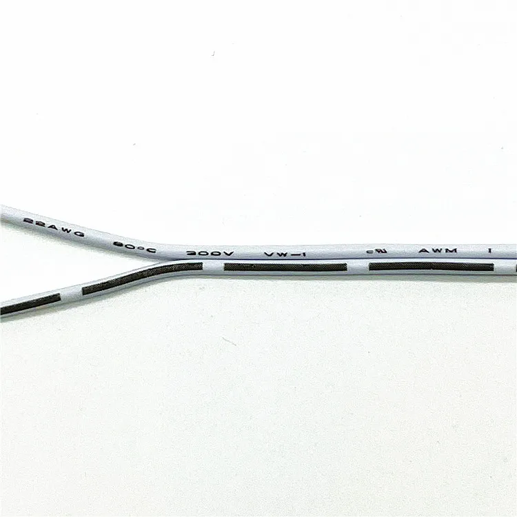2468 20AWG 2-core White Dual-parallel 0.5m2 Power cable OD:1.9 x 3.8mm parallel cables