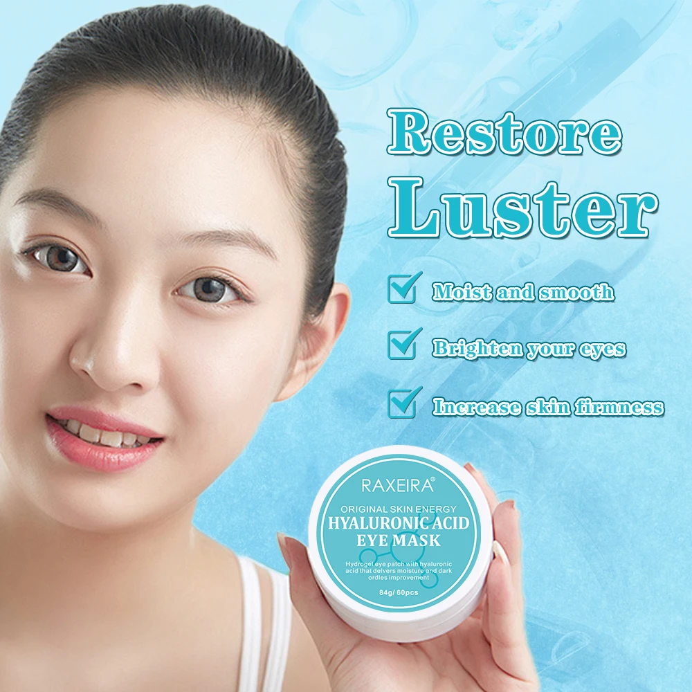 Private Label Custom Shape Anti-Wrinkle Reduce Dark Circles Hyaluronic Acid Under Eye Crystal Mask With Hyaluronic Acid