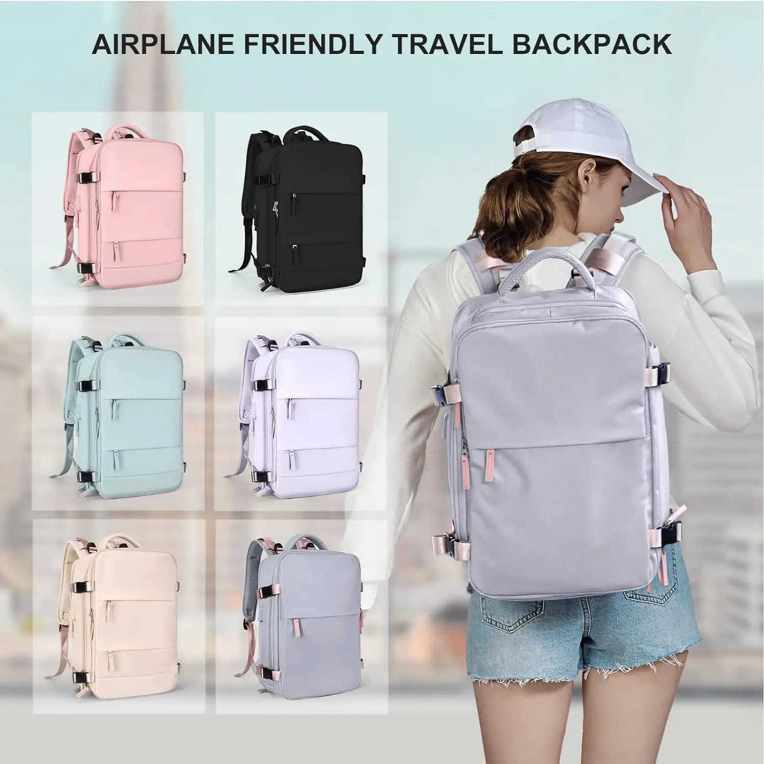 Custom Large Travel Women Flight Approved Hiking Backpack Waterproof Outdoor Sports Rucksack Casual Daypack Carry On Bag