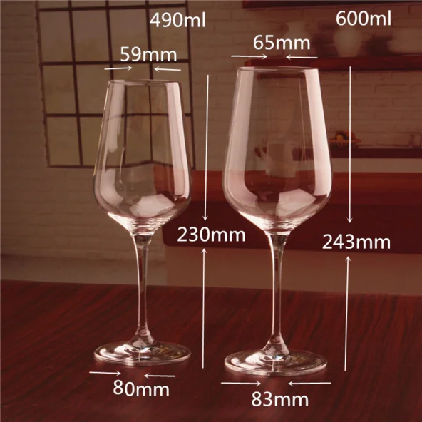 Personalized Custom Logo Household Restaurant Bar Lead Free Crystal Long Handle Clear Glass Goblet Wine