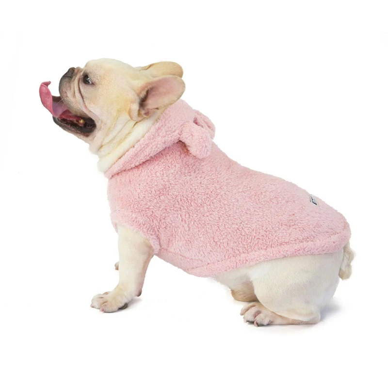 Fashion Dog Hoodie Winter Warm Clothes Coat Jacket polar fleece French Bulldog Teddy Clothing For Small Pet Products