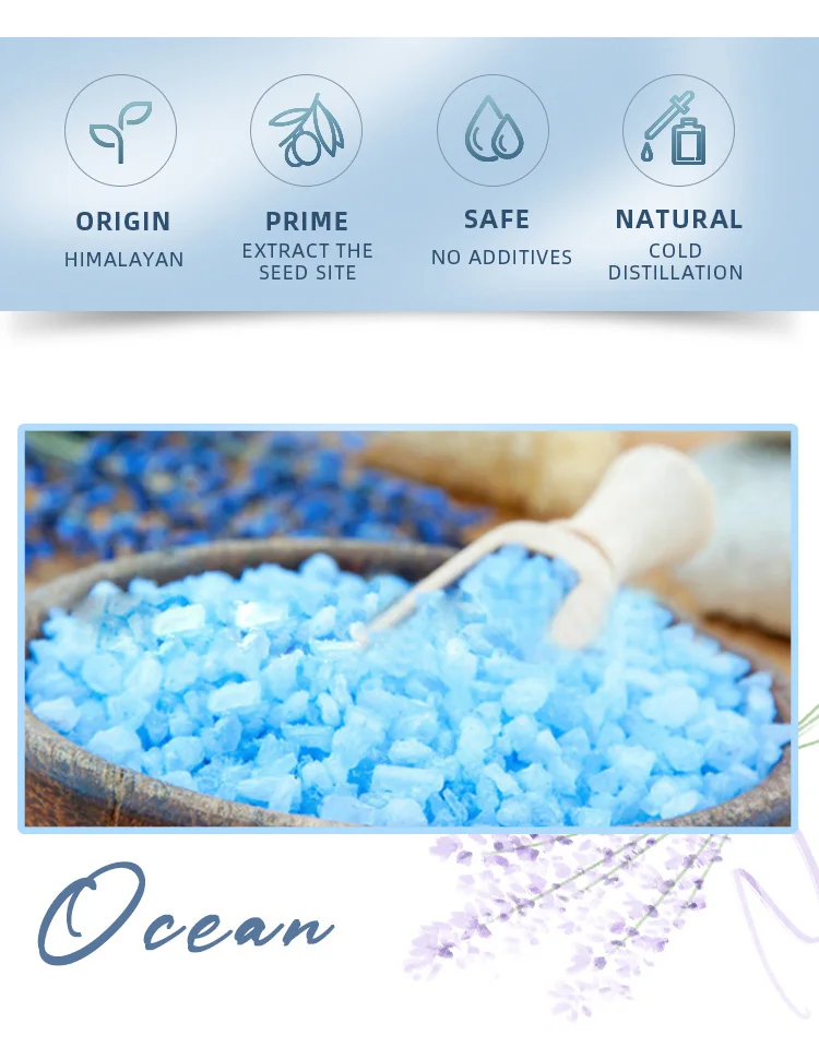 OEM Spa Relaxing Lavender Foot Soak Relax Muscle natural organic sea himalayan crystal Bath Salt