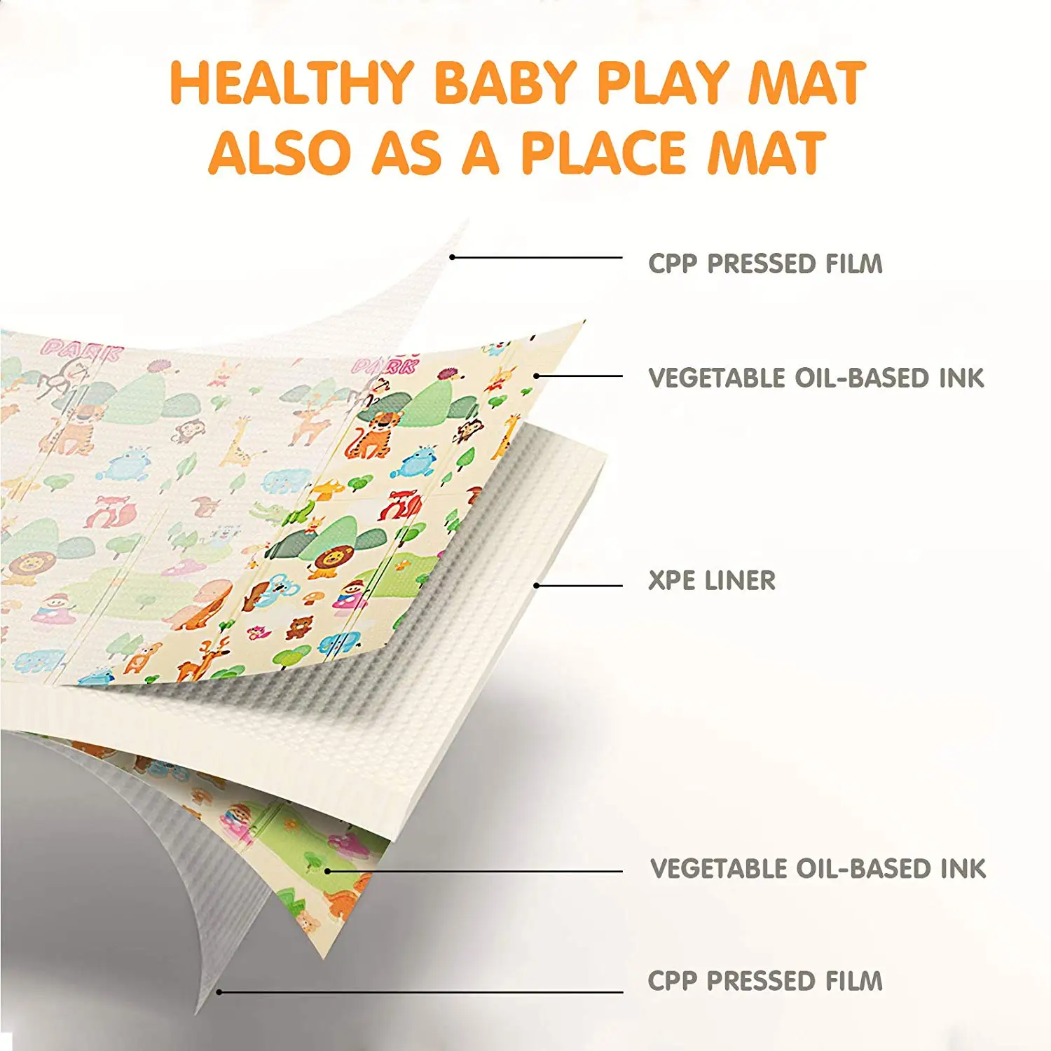 Eco friendly  playing Crawling Pad Baby Carpet XPE Folding Mat