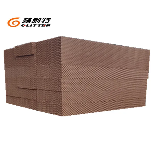 poultry farm Corrugated Cellulose Evaporative Honeycomb Filter Air Cooling Pad 7090 model in brown color