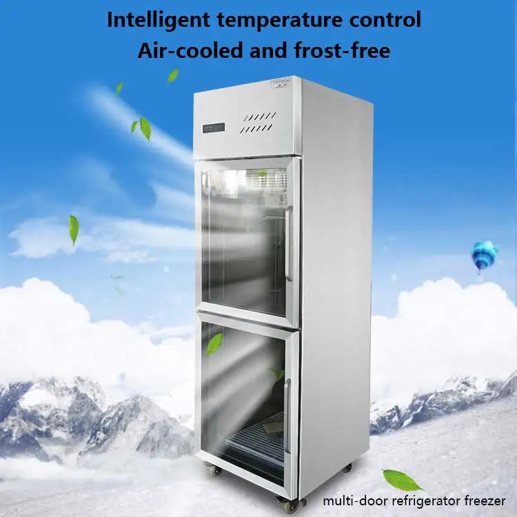 Luxury Hotel Kitchen Vertical 2 Door Commercial Fridge with CE Refrigeration Equipment