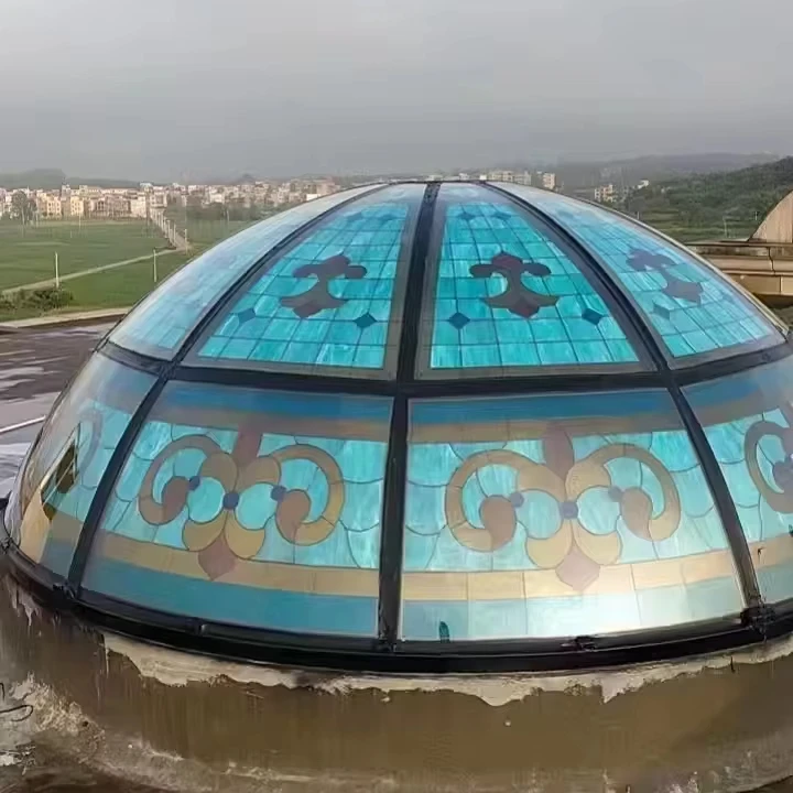Indoor and outdoor colored glass dome buildings, hotels, villas, colored glass ceilings, decorative roofs