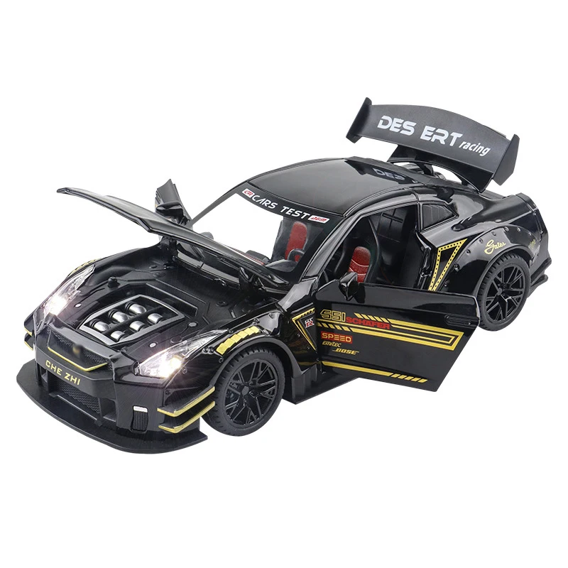 Die Cast Car Model Gtr Sports Car Models New Diecast Car with Music and Light Toys Kids Children Products Cheap 1:24 Color Box