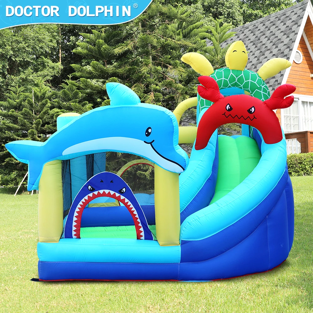 Doctor Dolphin party air castle jumper animal jumping castle house space walk inflatable bouncer