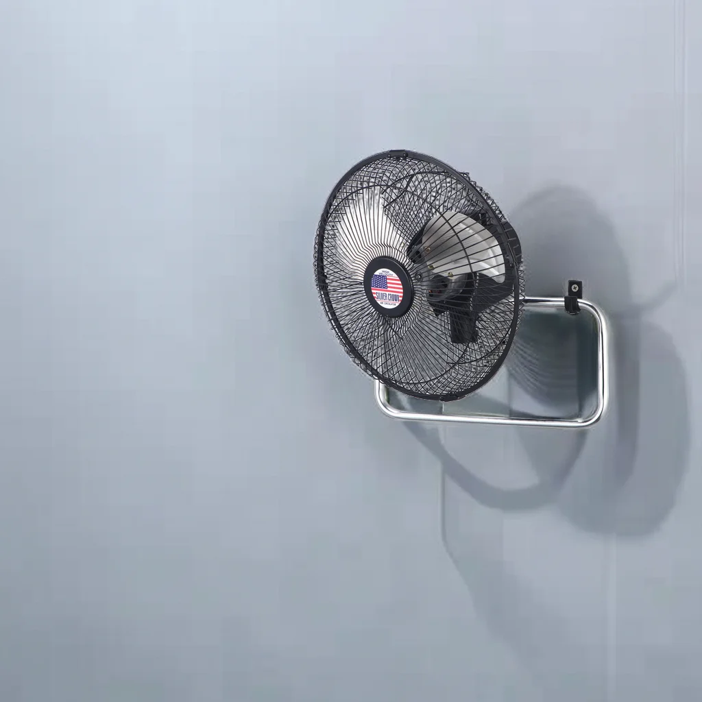 10-Inch High-Speed Wall-Mounted Electric Cooling Metal Fan 110V 3 Adjustable Air Flow Mechanical Control Household Garage Use