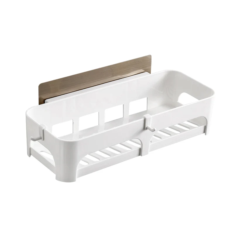 Bathroom Shower Adhesive Corner Shelf Storage No Drilling Wall Mounted Organizer Basket for Kitchen Toilet