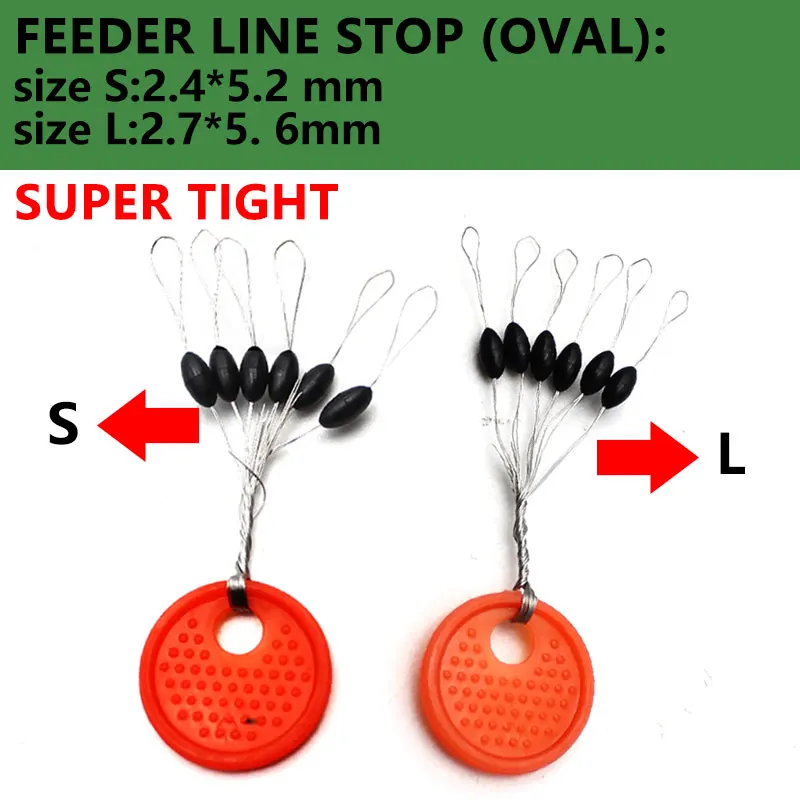 Carp  fishing  Feeder link swivel  With Hook Snap Connector Oval Feeder Line Stop Bead For Carp Tackle