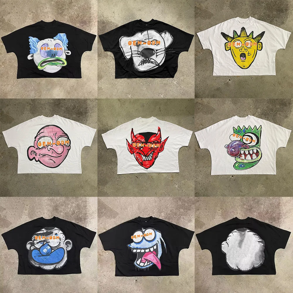 Custom luxury High Quality Oversize drop shoulder Cropped tshirt printing vintage Boxy Fit T-shirt men luxury brand t-shirts