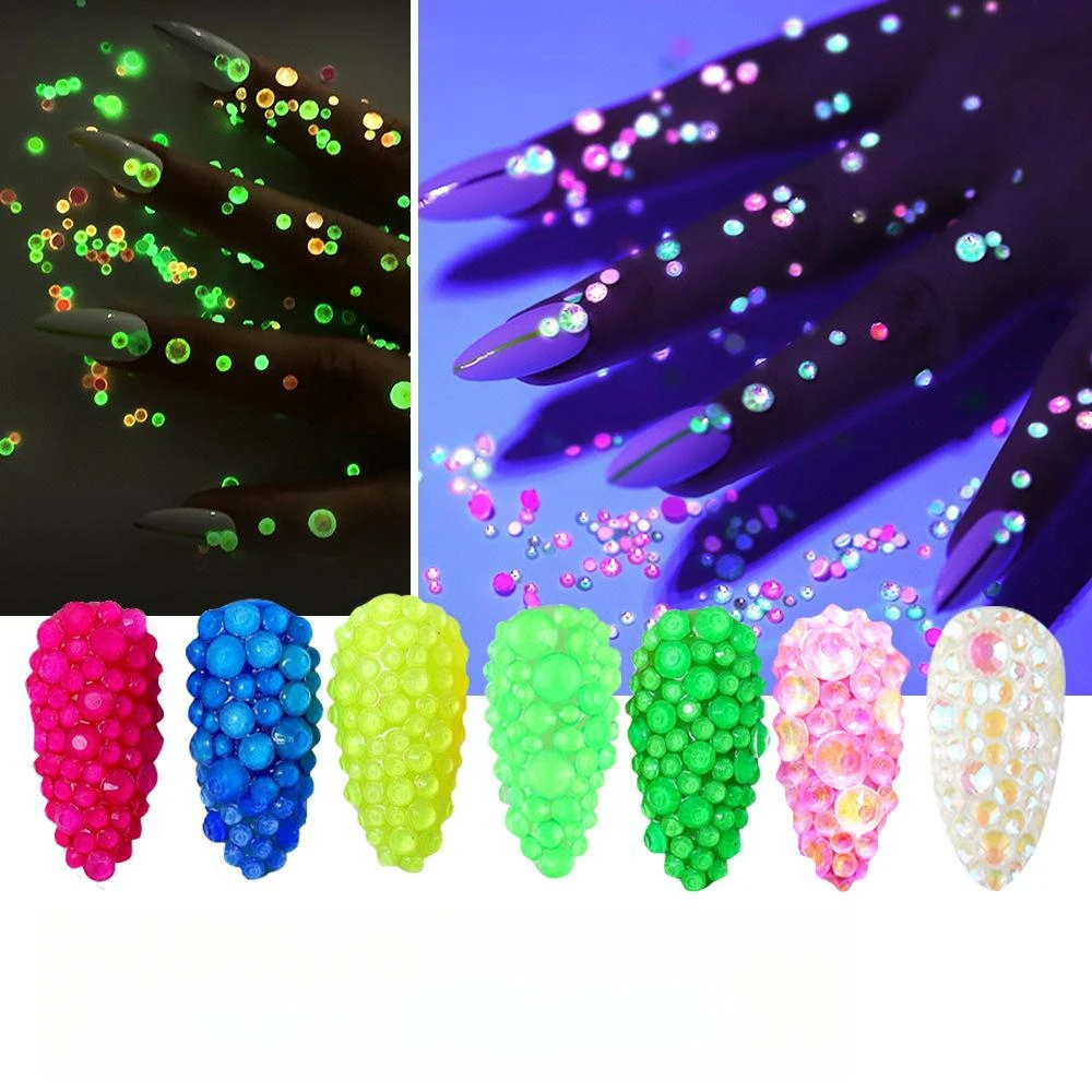 SZ 2mm 3mm 4mm 5mm 6mm Crystal luminous opal strass Flat Back Non Hotfix Glass Rhinestones For Wedding dress cosmetics vase