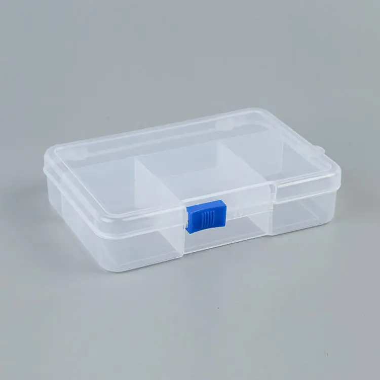 Wholesale Inventory Transparent 5 Grids Transparent PP Accessory  Jewelry Organizer Box Storage Box With Sliding Buckle