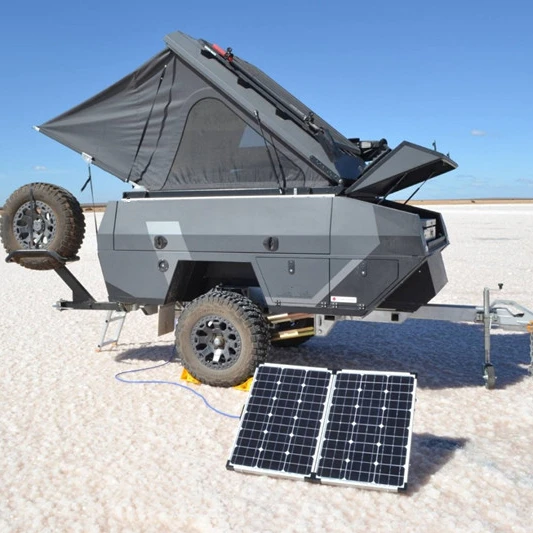 Kinlife 2022 New Design Popular Off Road Camping Trailer Rv Traveling Camper Trailer With Roof Top Tent