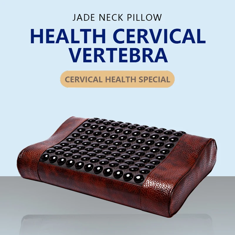 Jade cervical spine pillow heated Tomaline germanite far infrared health massage sleep treatment cervical spine pillow