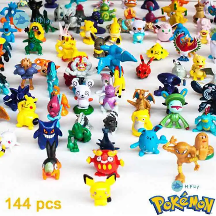 Amazon best 144pcs per set Wholesale Good Quality 2-3cm Mini Child Toy Action Figure for pokemonn go for Kids