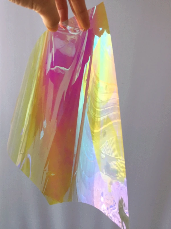 Durable Reflective Polyester Transparent Rainbow Iridescent Film For Flower Packing
