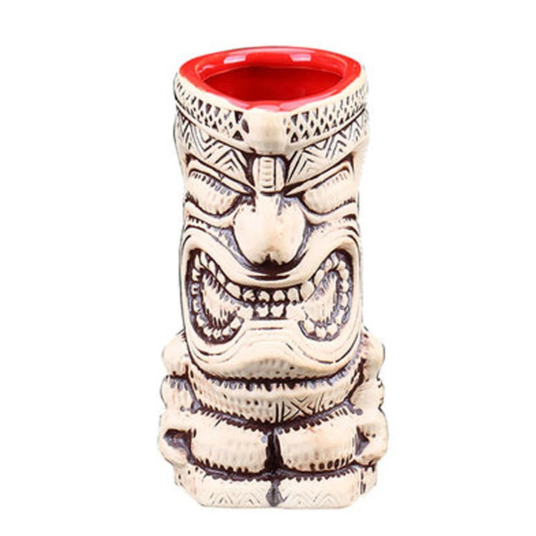glossy animal style beer wine ceramic cocktail glass tumbler monkey shape handmade classic ceramic Tiki mug cup