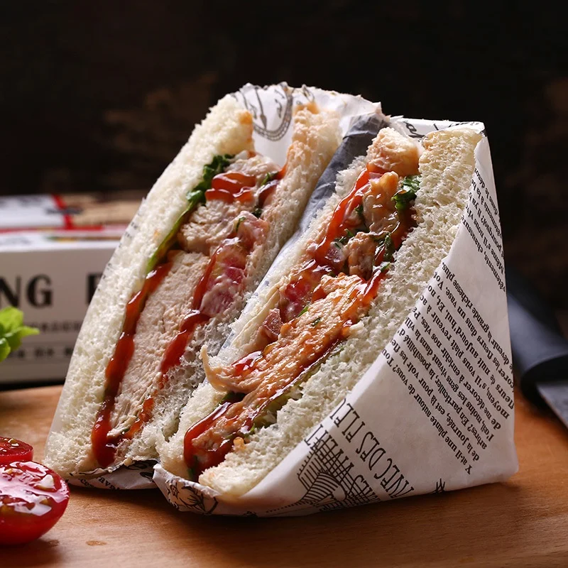Food Butter Wrapping Packaging Deli hamburger Wrapper Burger Wrap Greaseproof Sandwich