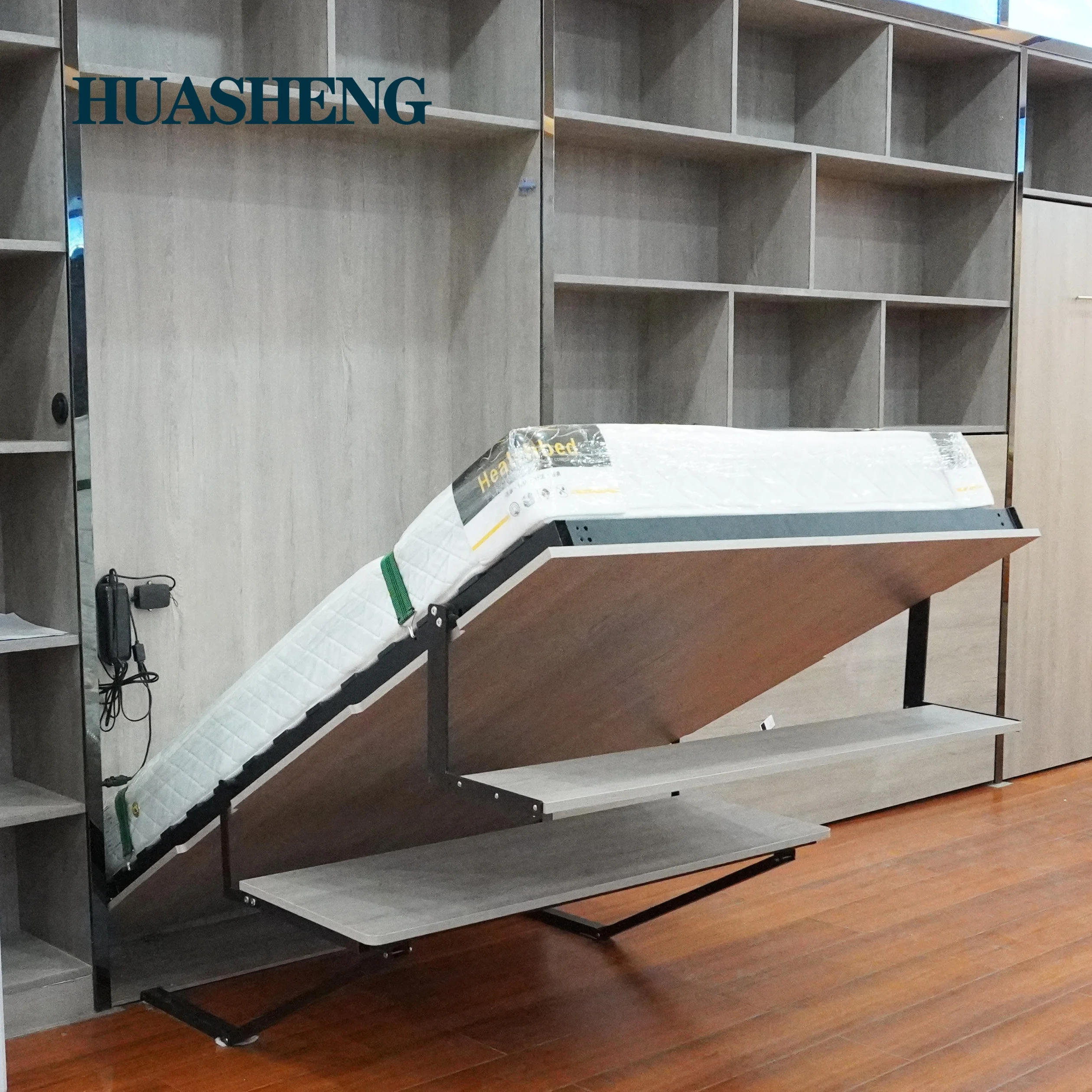 Transformable folding wood murphy bed kit vertical electric motorized automatic wall bed mechanism