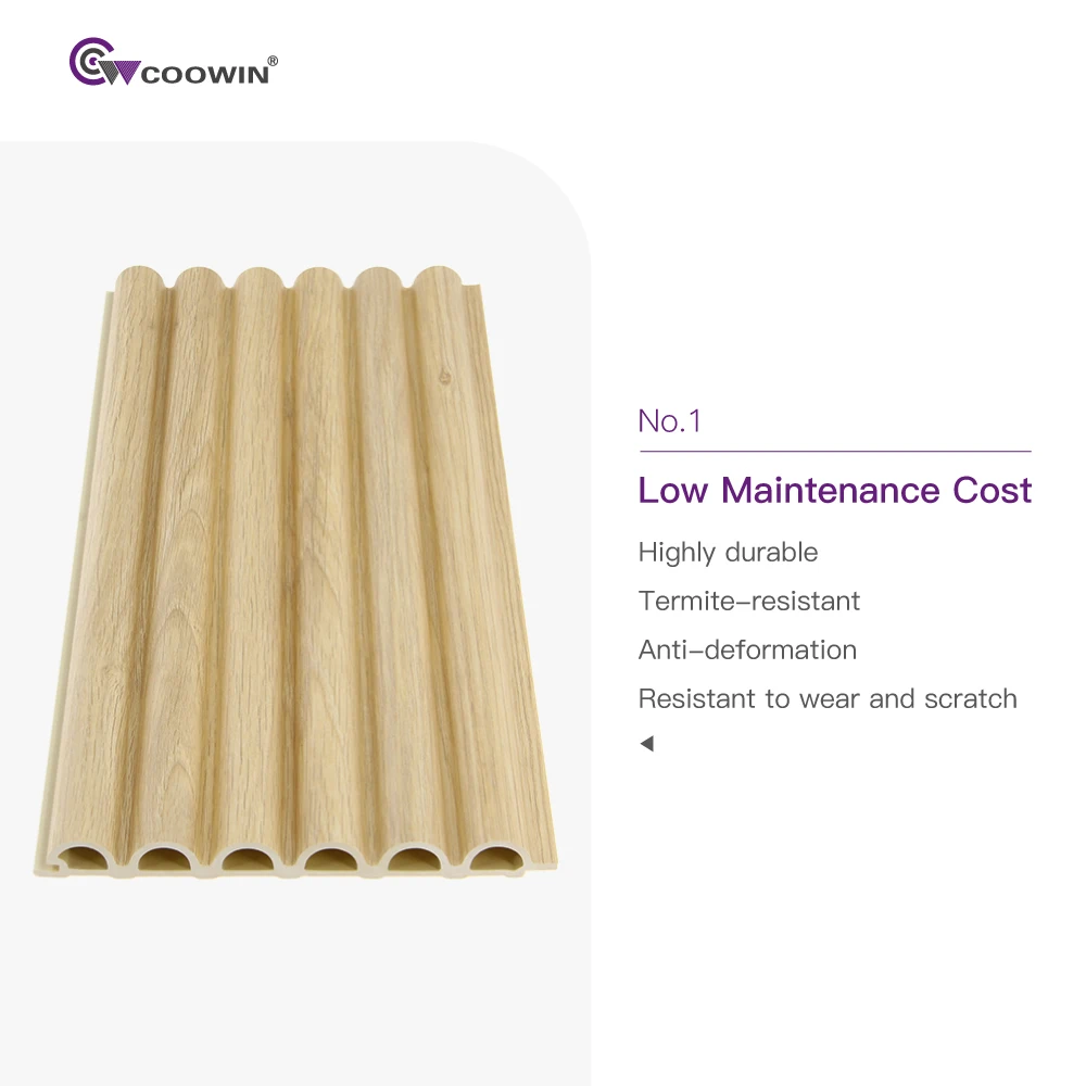 Factory Price Crack Resistance Indoor Fluted Wood Wpc Siding Panels Exterior Wall Panel