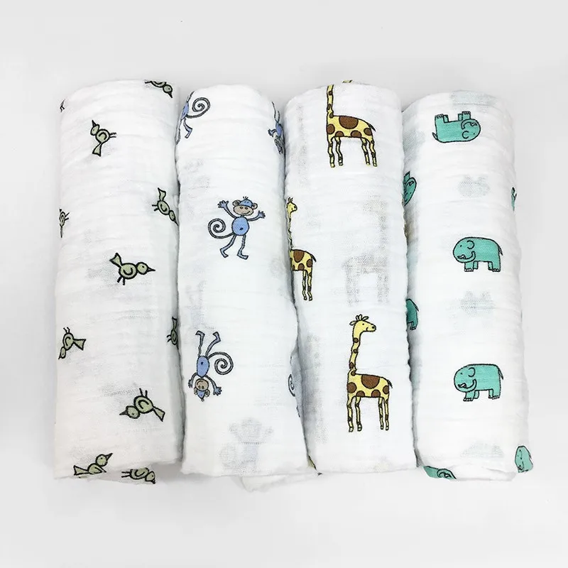 Baby muslin / muselina Swaddle Blankets Infant Soft Silky Bamboo Cotton Swaddle Wrap Unisex Muslin Receiving Blanket for Newborn