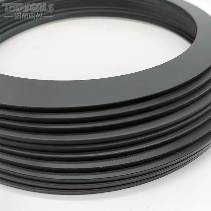 hydraulic cylinder piston seals black custom graphite carbon fiber filled ptfe wear ring