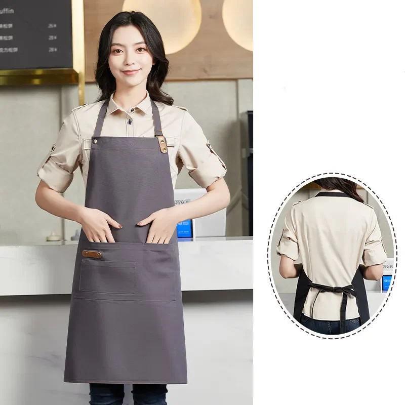 Factory direct unisex aprons custom logo waiter apron embroidered apron