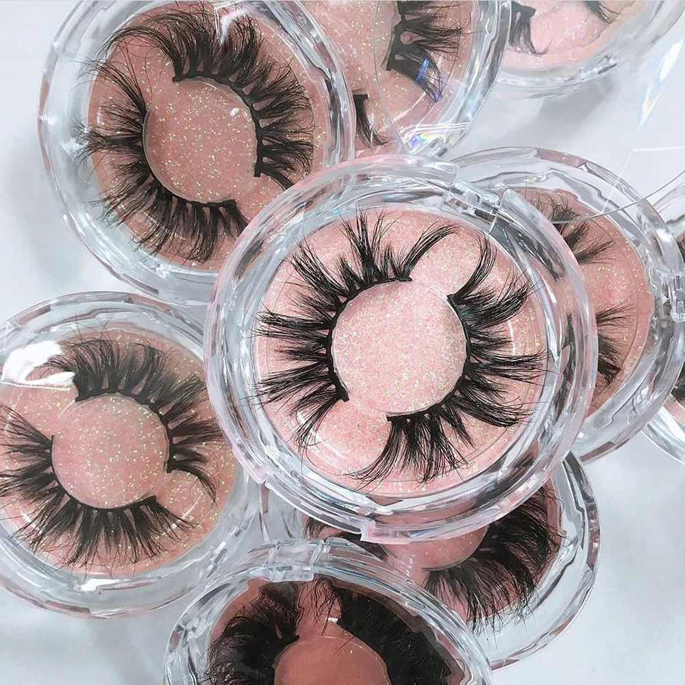 
False eyelashes wholesale circle eyelash packaging mink lash cases 
