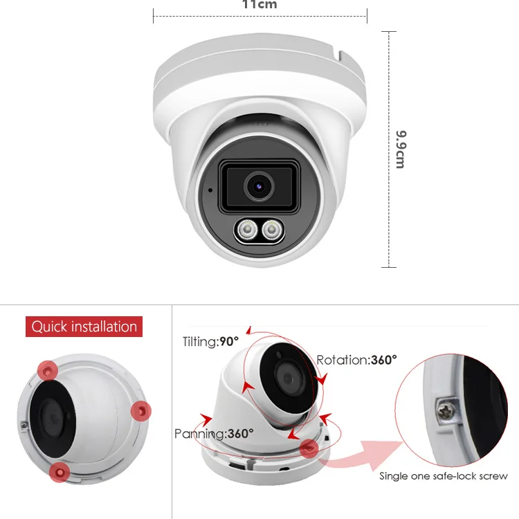 8MP Hik UNV совместимая полноцветная башня PoE CCTV камера 4K starlight ColorVu Security