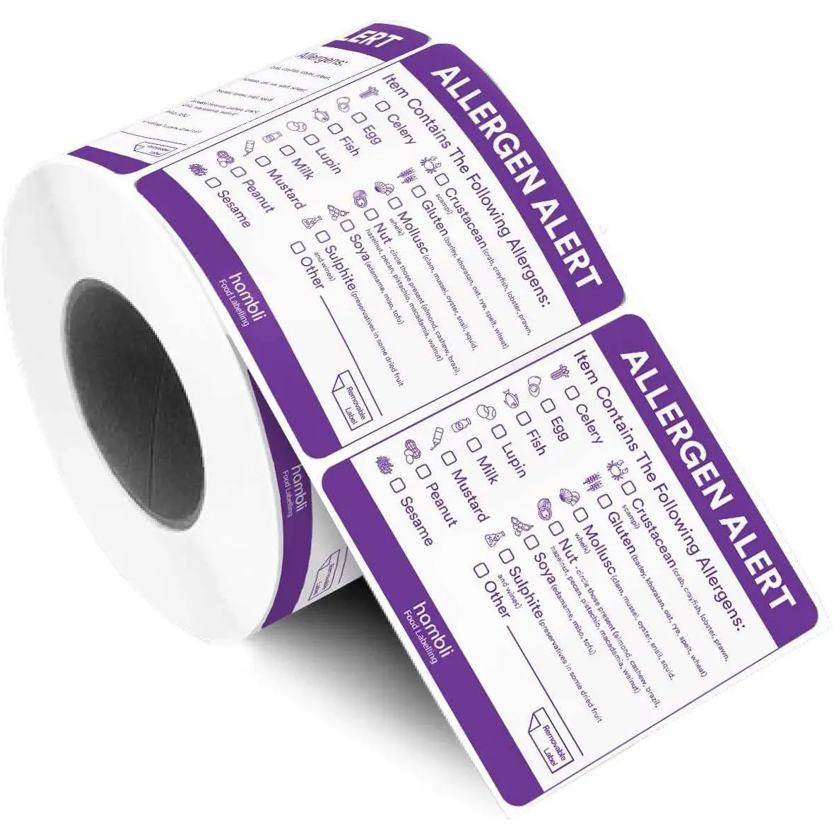 Costom Print paper Restaurants Kitchen Food Rotation Allergen allergy Warning Adhesive Stickers Labels for Restaurants
