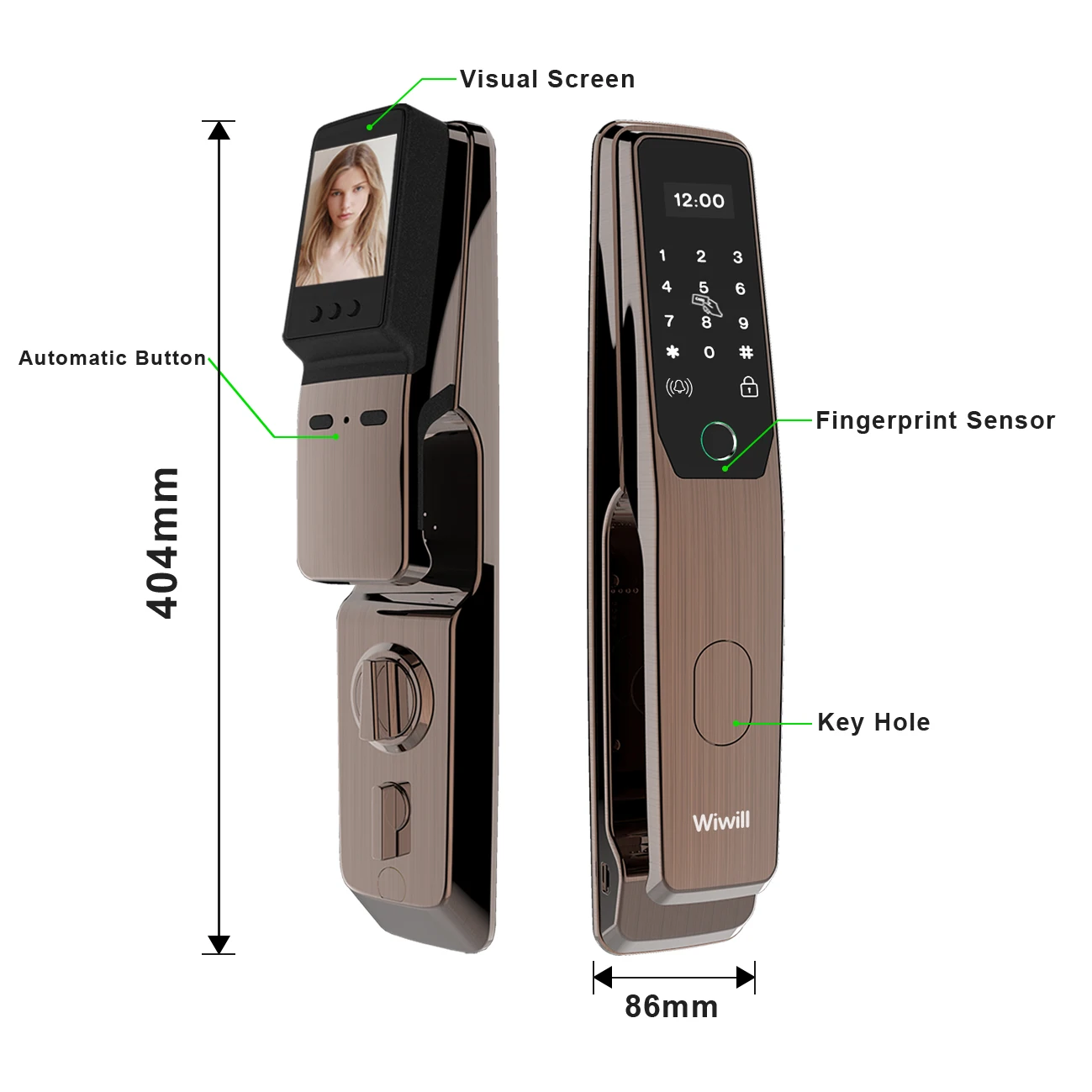  TTLock App Wi-Fi биометрический отпечаток пальца цифровой БЕСКЛЮЧЕВОЙ авто внутренняя камера Умный дверной замок