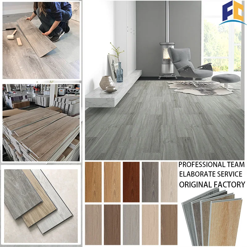 Composite Material Waterproof Luxury Vinyl Tiles For Indoor Flooring Eco-Friendly Bamboo & Charcoal PVC Tiles For SPC Flooring