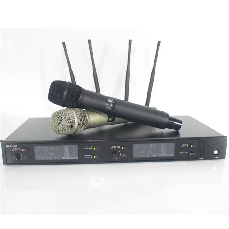 A-220D 2 channels uhf karaoke wireless microphone wireless professional microphone system