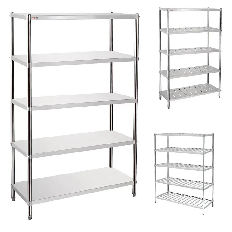 5 Tiers Stainless Steel Kitchen Shelf Factory/Customized Assembly Commercial Storage Rack Shelves Manufacturer