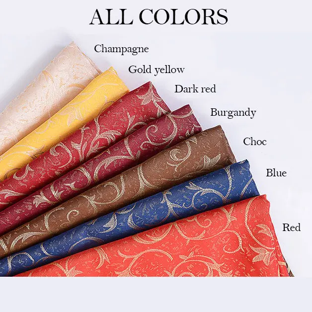 Luxury gold wedding banquet 132 inch round table cloth polyester jacquard customized tablecloth