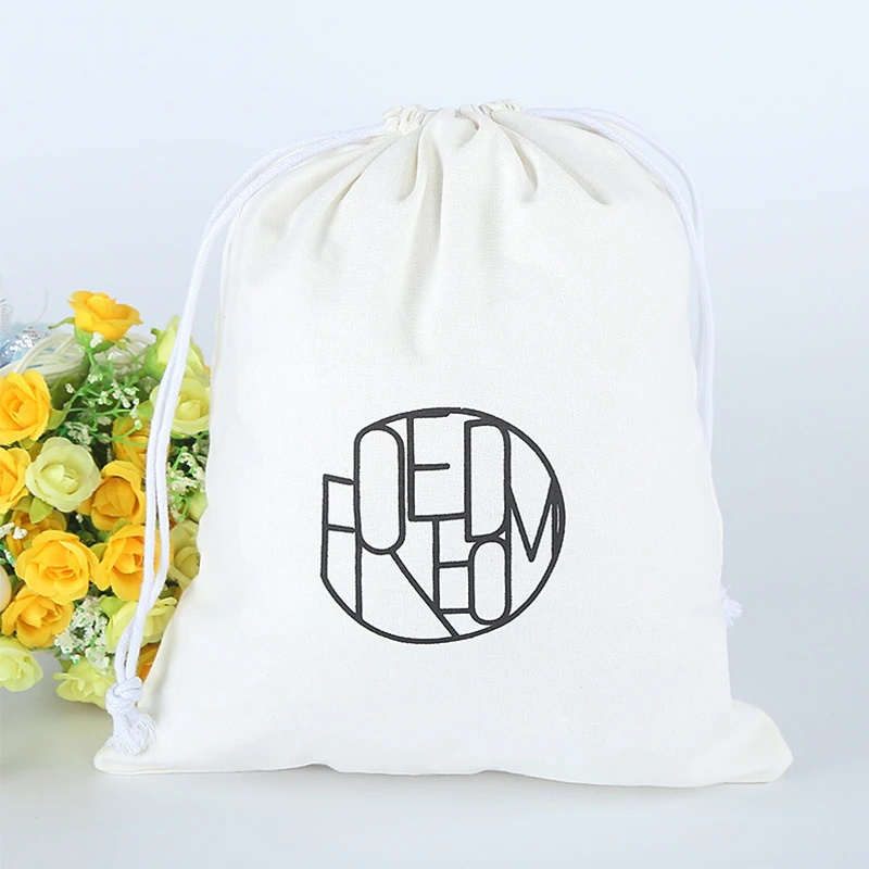 Упаковка высококачественный Хлопковый мешок на шнурке, ювелирные изделия, пустой холщовый пылесборник, Хлопковый мешок с веревкой