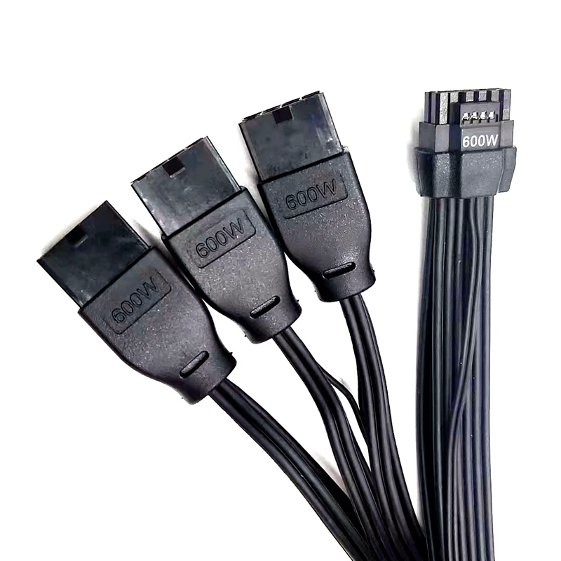 Cryo-PC 30cm 16Pin to 3 * 8(6+2) Pin PCIE GPU Cables PVC PSU Extension Cable Mini 12+4 Pin Connector Graphics Card Power Supply