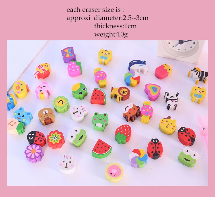 Подарочная игрушка без пыли, креативный мультяшный карандаш в виде животного, многоцветный резиновый нетоксичный ластик из ТПР для студентов